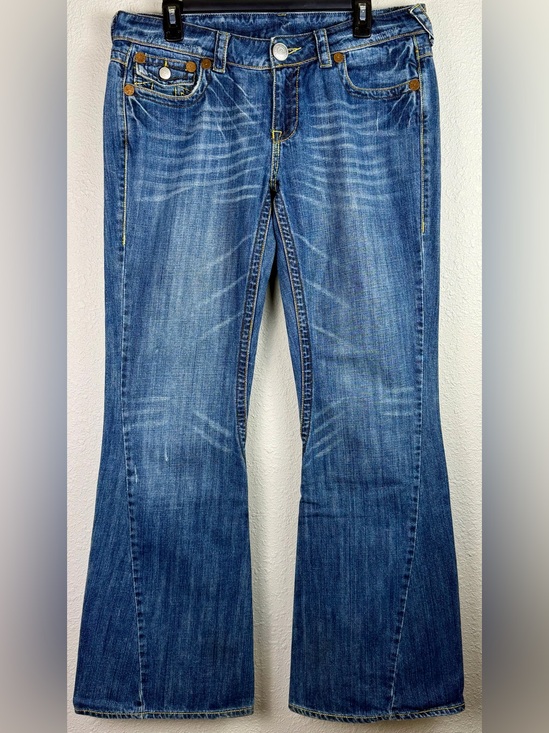 True Religion Denim - True Religion Joey Big T Bell Bottom Jeans Women’s Size 20 Y2K Retro Flare USA